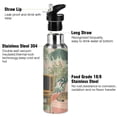 thumbnail image 3 of Yayeee 20oz Insulated Water Bottle Double Wall Stainless Steel with Flip Straw Lid, Pink and Green Cat, 3 of 7