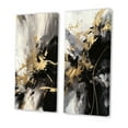 thumbnail image 3 of Designart "Fluid Fusion in Gold and Grey II" Abstract Wall Art Set Of 2 - Gold Abstract Canvas Set For Living Room Decor, 3 of 7