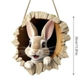 thumbnail image 3 of Rirozkan Easter Wooden Door Sign, Welcome Bunny Decor, 12 Inch Spring Hanging Sign, Front Door Ornament, Holiday Decoration with Bunny, for Porch, Home Entry, 3 of 6