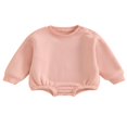 thumbnail image 1 of Barboteuse Garçon Fille en Polaire Col Rond Chandail en Molleton Barboteuse Manches Longues Unie Pull à Bulles Tenue Automne Hiver, 1 of 9