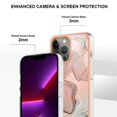 thumbnail image 3 of ELEHOLD for iPhone 13 Pro 6.1 inch Marble Case, Clear Electroplated Frame Soft TPU Anti-Scratch Wear-Resistant Wireless Charging Slim Fit Transparent Case for iPhone 13 Pro, Rosegold, 3 of 5