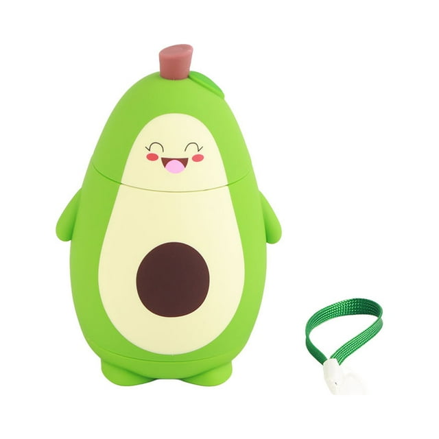 Botella de Agua de Aguacato, Revestimiento de Vidrio Cartoon Aguacate Glass Anti skid Fondo Con Cuerda de Transporte Para El Hogar para la Escuela