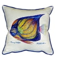 thumbnail image 3 of Betsy Drake Blue Ring Angelfish Large Indoor/Outdoor Pillow 18x18, 3 of 3