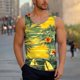 thumbnail image 5 of Camiseta sin mangas de cuello redondo para hombre, informal, a la moda, con estampado, cuello redondo, sin mangas, deportiva, blusa para hombre, 5 of 6