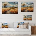 thumbnail image 4 of Designart "The Wheat landscape With Cypresses By Vincent IV" Landscapes Print on Natural Pine Wood, 4 of 5