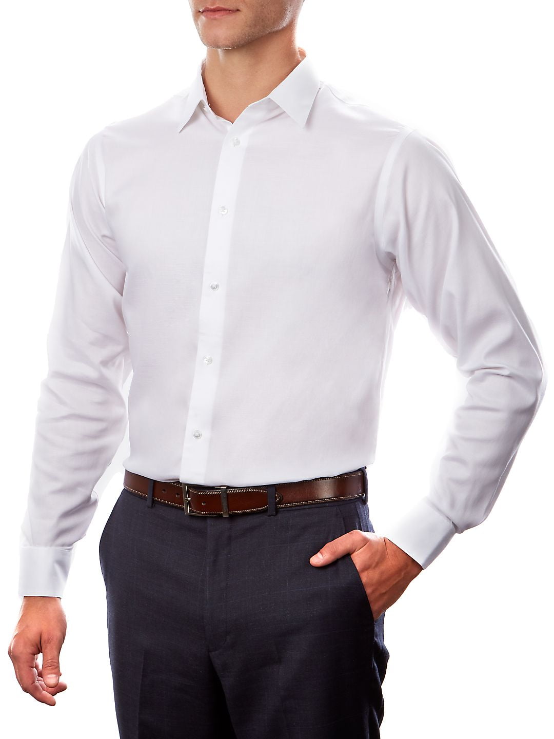 Regular-Fit Non-Iron Textured Dress Shirt - Walmart.com