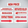 thumbnail image 4 of 8 Pack bundle of real estate rider signs 6"x24" NEW PRICE, SHOWN BY APPOINTMENT, MOTIVATED SELLER, REDUCED, OPEN HOUSE ARROW, CONTRACT PENDING, OPEN HOUSE, ARROW., 4 of 4