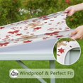 thumbnail image 6 of Red Christmas Gingerbread Man Pattern Square Fitted Tablecloth with Elastic Edge,Square Table Cover,Washable Elastic Table Cover for Home Kitchen Party Decor 34"x34", 6 of 6