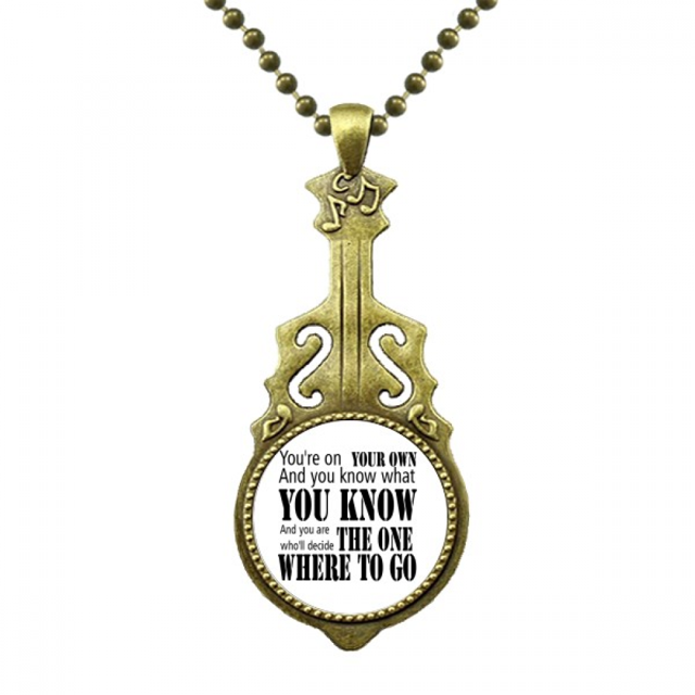 Usted decide donde ir a la cita Collar Guitarra Antigua Joyería Música Colgantes Unbranded M