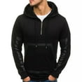 thumbnail image 2 of Men's Fashion Hoodies Qiggri Men's Spring Thin Solid Color Half Zip Drawstring Hooded Casual Sweatshirt, 2 of 5