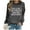 Dark Gray, variant on Women's Fashion Casual Solid Color Loose Long Sleeve Letter Print Round Neck Hoodie Blouse Shirt Distressed Hoodie Women Comfy Womens Tee Christmas Zip up Hoodie Junior Crop Sweater Apparel Shirt Crop