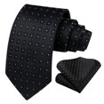 thumbnail image 3 of HISDERN Mens Ties Plaid Tie and Pocket Square Set Classic Woven Formal Checkered Neckties & Handkerchief, 3 of 6