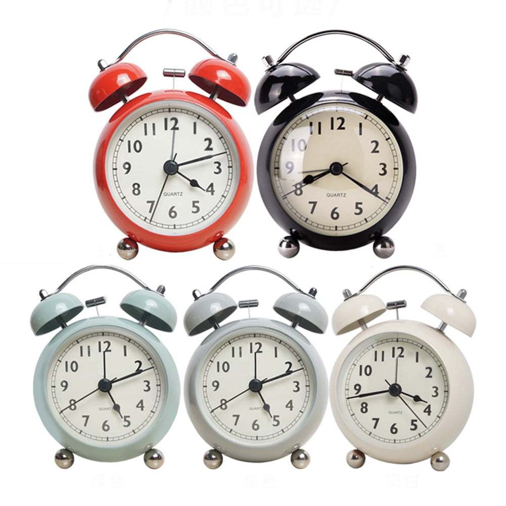 KDJ Vintage Alarm Clock Twin Bell Extra Loud Battery Classic Backlight Bedroom Decor - for Home Decor