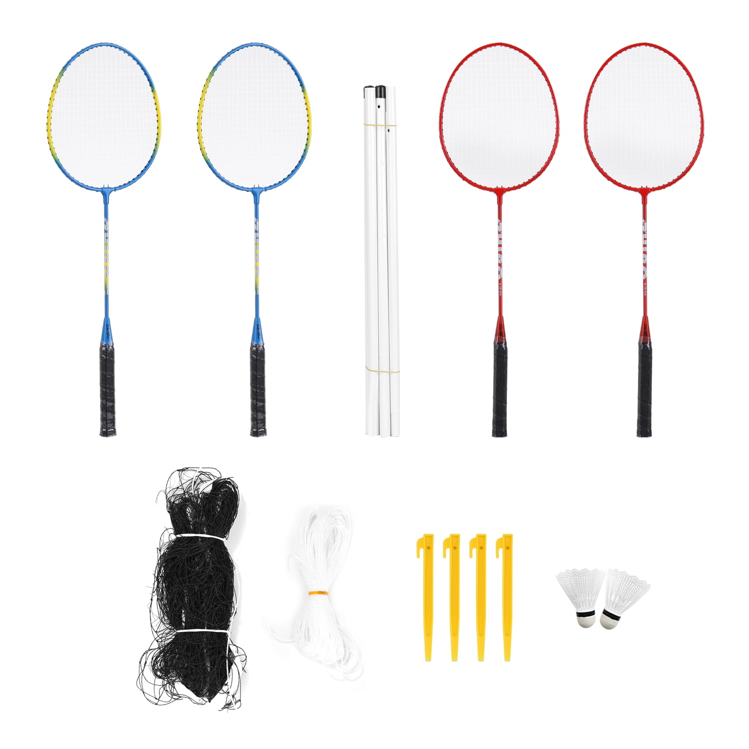Badminton Set Rackets Racquets 4 Pack 2 Bags Rack Graphite Beginner Casual Play for sale online