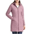 thumbnail image 3 of AGWOLF Womens Long Puffer Jackets Warm Winter Coats with Hood Casual Long Sleeve Down Jacket Thickened Thermal Outerwear with Pockets Snow Outwear, 3 of 9