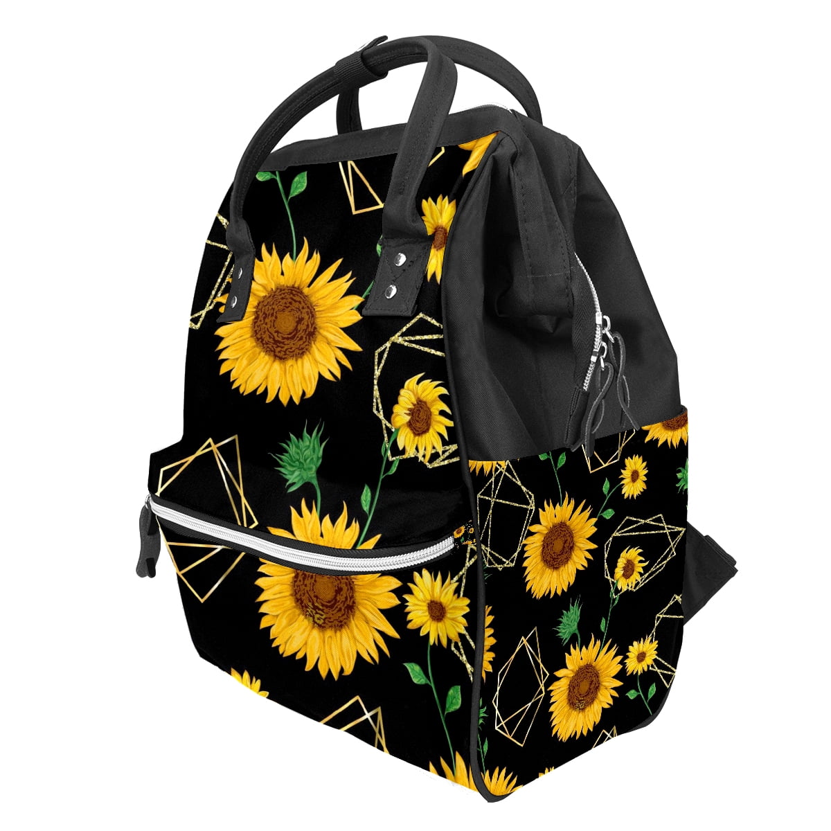 Women Backpack Diaper Bag Baby Nappy Bag, Beautiful Sunflower Casual Travel Back Pack, Lightweight Maternity Large Capacity Stylish Outdoor Tote Bag for Men Women Mommy Dad Baby Boy Girl