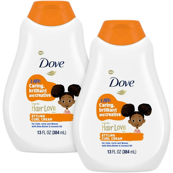 Dove Styling Curl Cream 2-Pack - Wavy, Coily, Curly Hair Products for Kids with Shea Butter & Coconut Oil, 13 Oz Ea C30