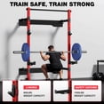 thumbnail image 3 of Folding Wall Mounted Squat Rack,1000 lbs Capacity Power Rack for Home Gym,Space-Saving Foldable Squat Rack with Pull-Up Bar & Landmine,Heavy-Duty 2.36" x 2.36" Steel Frame Power Cage, 3 of 8