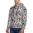 thumbnail image 3 of Kdxio Leopard And Zebra Print Mens Casual Hooded Collar Drawstring Hoodies Pullover Sweatshirts Casual Long Sleeve Shirts-Small, 3 of 7
