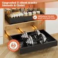 thumbnail image 4 of 2Pack Expandable Pull Out Cabinet Organizer 21"Deep, Adjustable Width 12.2"-20.4" Slide Out Drawers & Roll Out Shelves for Kitchen Cabinets, Easy Install with Double-Sided Adhesive, Black, 4 of 14