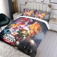 thumbnail image 3 of Tren Mugen Conjunto de sábanas temático, trío de piezas, cómodo y amigable con la piel, diseño único, regalo de decoración para el hogar para familiares, amigos y fans,140cm *210cm, 3 of 6