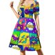 thumbnail image 3 of Vestido de manga corta con paneles de cómics coloridos Vestido largo de verano para mujer Ropa de mujer Vestido, 3 of 7
