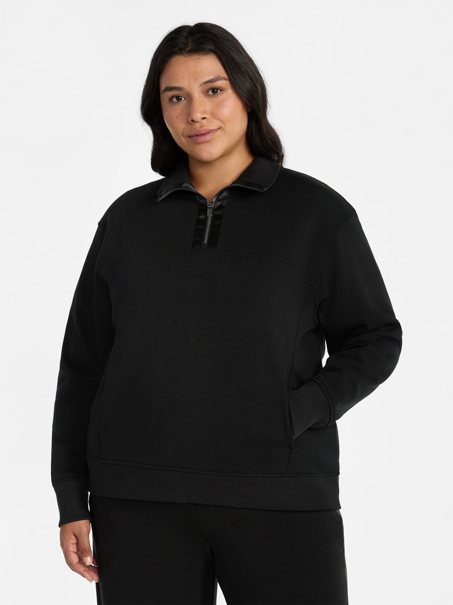 Avia Women's and Women's Plus Fleece Quarter Zip Pullover, Sizes XS-4X