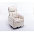 thumbnail image 3 of 360° Swivel Rocking Chair, Nursery Glider Rocker Armchair with Tall Back and Side Pocket, Teddy Fabric Upholstered Modern Accent Chairs for Living Room, Nursery, Beige, 3 of 8