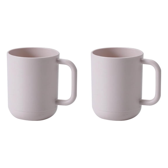 TINGXIN BPA-Free Plastic Mouthwash Cup, 400ml Large Capacity Drinking Mug with Handle, Toothbrush Tumbler for Bathroom and Home, Dishwasher-Safe Colorful Rinsing Cup, Pink 2 Pack
