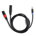 thumbnail image 3 of Cable TRS De 1,5 Mm De 1/8 Pulgadas A 2 Xlr, Cable De Adaptador De Divisor De AUX Masculino A Masculino A Doble Xlr, Para Audio De Micrófono, Reproductor De Mp3, Computadora, 3 of 7