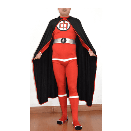Greatest American Hero Adult Costume And Cape Body Suit Spandex Superhero 80s