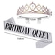 thumbnail image 2 of Tiaras de cumpleaños para niñas, coronas para mujeres cumpleaños, tiara para mujeres cumpleaños reina con fajín de cumpleaños, corona para niñas, tiaras y coronas para niñas, 2 of 5