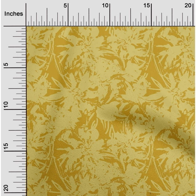 oneOone Tissu Viscose Chiffon Jaune Floraux Matériel de Robe Tissu Imprimé Tissu au Mètre 42 Pouces de Large
