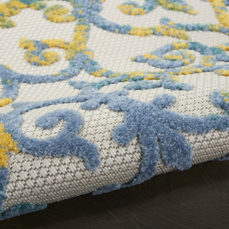 Nourison Aloha Indoor/Outdoor Ivory Blue 2'8