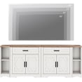 thumbnail image 6 of WAMPAT 82.7"W TV Stand for up to 80" TVs,Farmhouse Entertainment Center with Storage Barn Door Cabinet,TV Console Table with Media Cabinet and Drawers for Living Room,Bedroom,Cream White, 6 of 7