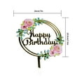 thumbnail image 2 of Birthday Cake Topper Acrylic Birthday Cupcake Decoration with Acrylic birthday Cake Topper Flower Pattern Gold Cake Topper with Letters, 2 of 8