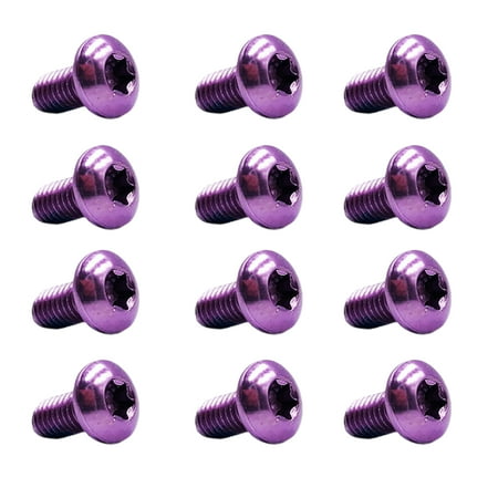 

AQYK 12Pcs Strong Bicycle Brake Rotor Bolts T25 M5x10mm Alloy Steel Multi-color Disc Screws for Road Mountain Bike
