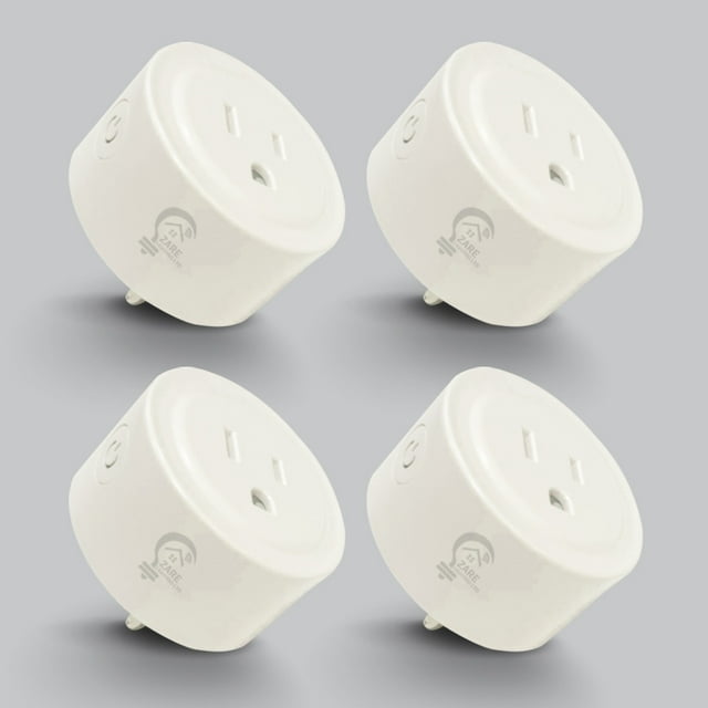 Zare Smart Mini Plug with Power Monitoring, 15A Smart Home Plug, Alexa & Google Assistant Compatible, 4 Pack