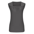 thumbnail image 4 of AherBiu Summer Tank Tops for Women Ruched Square Neck Wide Strap Casual Comfy Fitting Shirts Camisole, 4 of 5