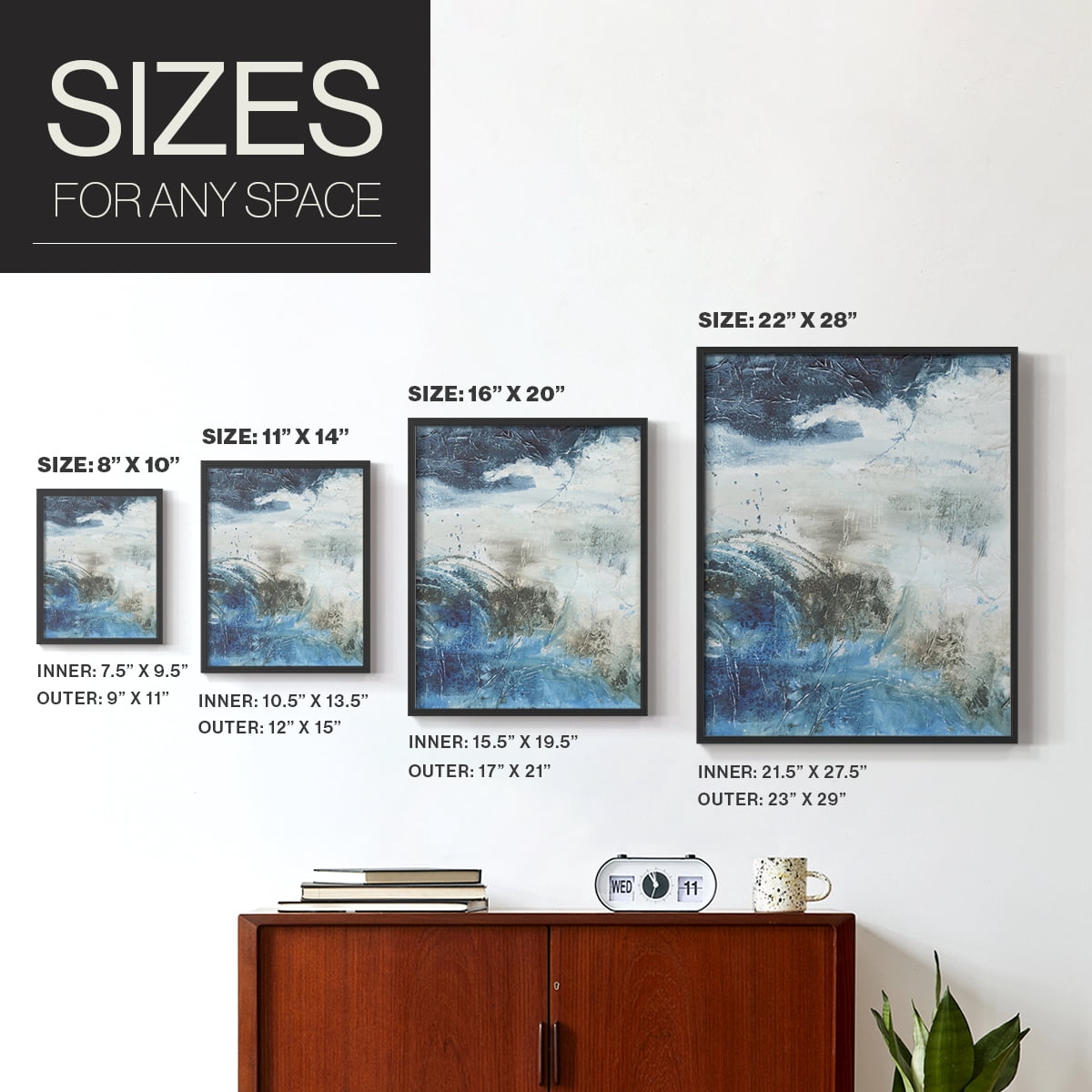 Coastal Seas I Framed Print in Black Solid Wood Framed Print No Nail Hanging