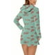 thumbnail image 5 of Mono cálido con capucha y orejas para mujer, estampado de manga larga, pantalones cortos, mono corto con cremallera, bolsillo, ropa de dormir, ropa de casa, tops de poliéster para mujer, 5 of 5