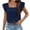 navy blue, variant on Pretty Comy Women's Casual Summer Square Neck Tank Tops Sleeveless Ruffle Chiffon Blouses Top Shirts