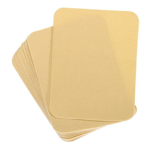Parche de tela Uxcell, parches planchables de 4.1"x3.0" para reparar y decorar ropa, pantalones, bolsas, paquete de 20 amarillos