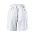 thumbnail image 4 of Sngxgn Womens High Waisted Running Shorts Workout Shorts with Liner Pockets(White,XXXL), 4 of 6