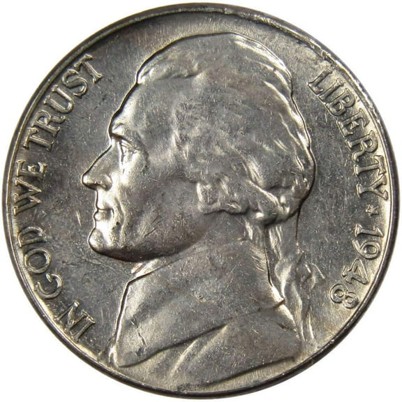 1948 Jefferson Nickel 5 Cent Piece BU Uncirculated Mint State 5c US Coin