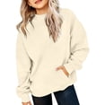 thumbnail image 4 of EnJoCho Girls Mock Neck Sweatshirt Teens Oversized School Preppy Pullover Top | Kids Cute Athletic Sweatshirts Fall Winter Long Sleeve Loose Athletic Trendy Loose Tops, 4 of 9