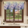 thumbnail image 6 of Lavender Curtain Valances for Windows, Kitchen Valance Window Treatments Panel 2 Pack, Purple Floral Spring Country Nature Wildflower Plant Rod Pocket Short Curtains for Bathroom Bedroom 42 x 12 Inch, 6 of 8