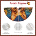 thumbnail image 3 of Balery Artistic Sunflower Corgi Printed Christmas Tree Skirt , Merry Christmas Party Christmas Tree Decoration,Adjustable Tree Skirt-30", 3 of 6