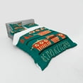 thumbnail image 3 of Grunge Duvet Cover Set, Retro Kitchen Lettering with Pots and Jars Utensils Lids on the Shelf, Bedding Set with Shams and Fitted Sheet, 3 Sizes, by Ambesonne, 3 of 3