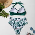 thumbnail image 5 of Para Praia Floral cintura alta Bikini Halter Push Up traje de baño mujeres de talla grande traje de baño Biquini Sexy traje de baño para mujer, 5 of 5